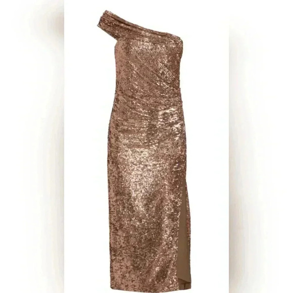 Jonathan Simkhai Zay sequin one shoulder dress NWT SZ 12 Formal - Picture 4 of 13